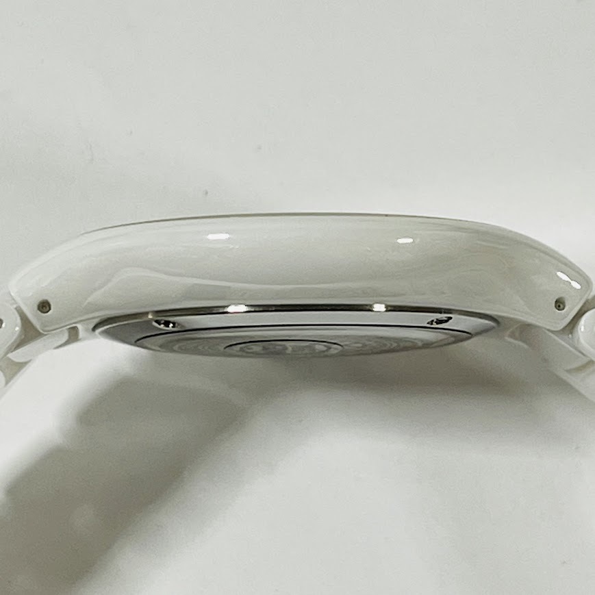 ★TECHNOS★　テクノス　セラミック　ホワイト　T6595　クオーツ　美品　動作未確認　_画像4