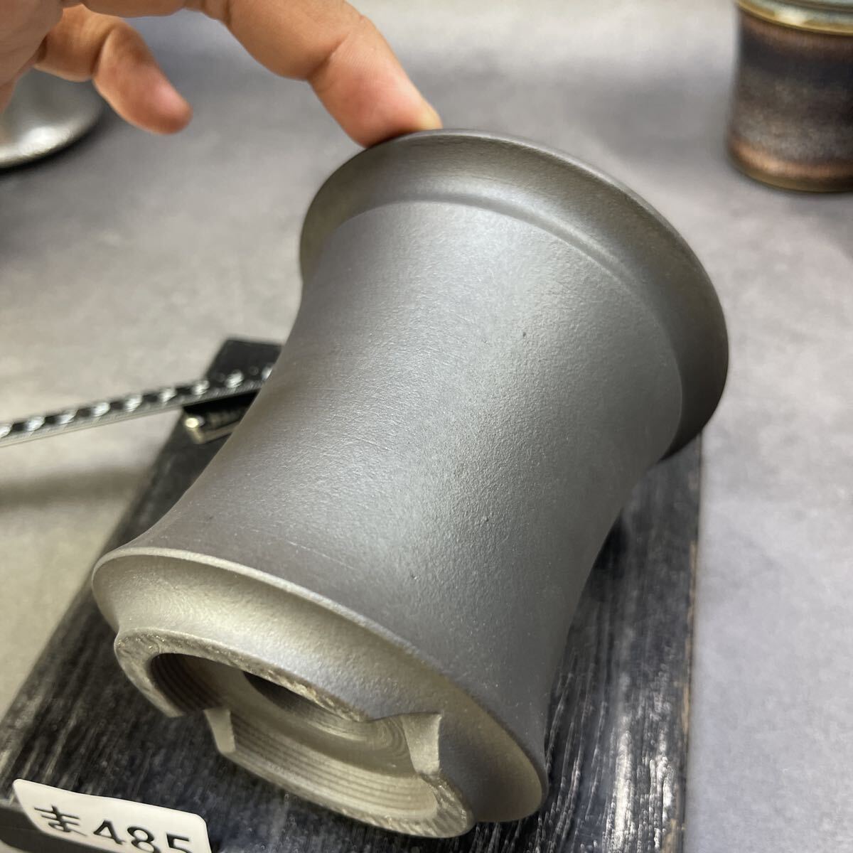 ま485 HAND Made 植木鉢 陶器検(アガベ パキプス 姫巌竜 帝釈天 黒火焔 factory SRL カタチ製作所 グラキリス 塊根植物 亀甲竜_画像8