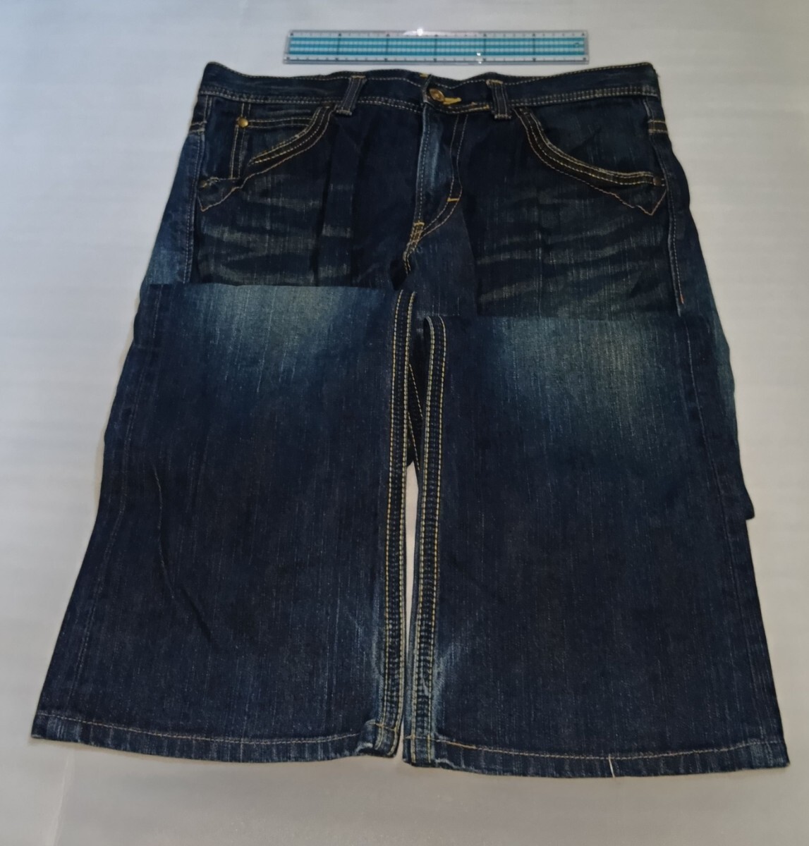 ☆Wrangler W34インディゴブルー藍色デニム紺ロング パンツ長ズボン ボトムス ファッションCOTTONジーパン ラングラー ジーンズ エドウィン_画像5