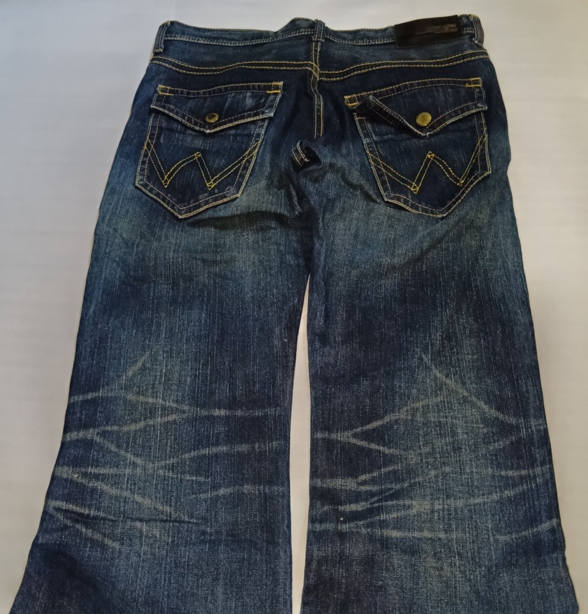 ☆Wrangler W34インディゴブルー藍色デニム紺ロング パンツ長ズボン ボトムス ファッションCOTTONジーパン ラングラー ジーンズ エドウィン_画像6