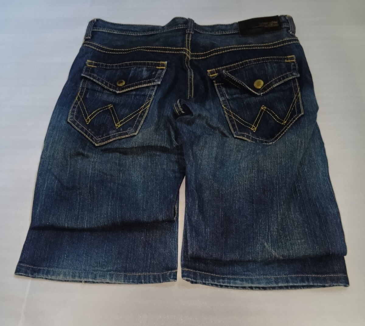 ☆Wrangler W34インディゴブルー藍色デニム紺ロング パンツ長ズボン ボトムス ファッションCOTTONジーパン ラングラー ジーンズ エドウィン_画像7
