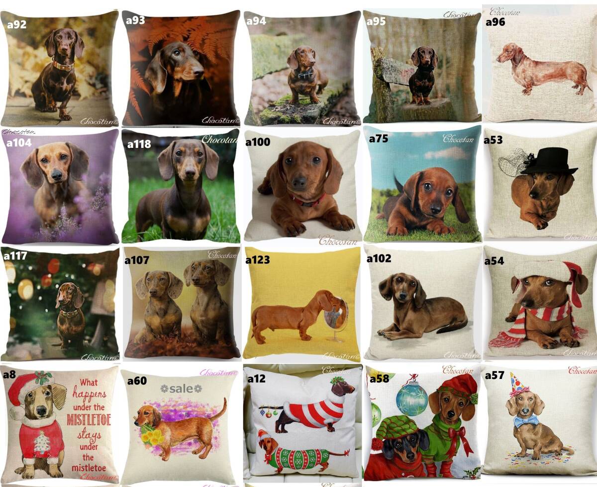 【送料無料】ダックスフンド a92 クッションカバー【新品】_画像4