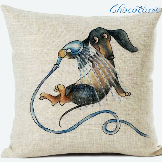 【送料無料】ダックスフンド 星座 水瓶座 クッションカバー 45x45【新品】_画像1