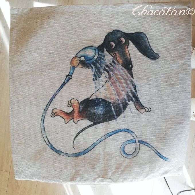 【送料無料】ダックスフンド 星座 水瓶座 クッションカバー 45x45【新品】_画像2