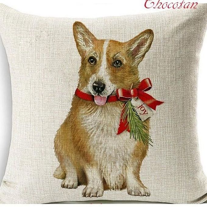 【送料無料】コーギー ① Xmas クリスマス クッションカバー 45x45【新品】_画像1