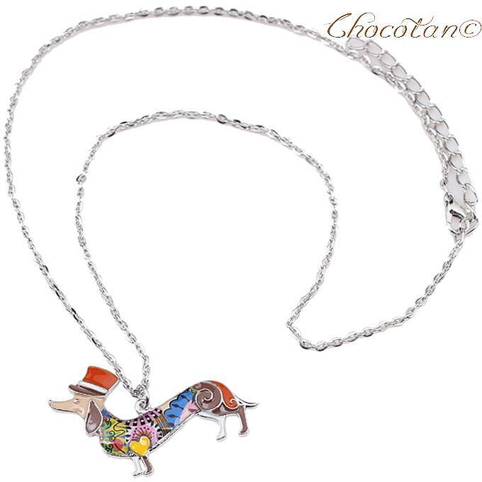 【送料無料】ダックス Ｂ 帽子 茶 エナメルネックレス ダックス【新品】_画像5