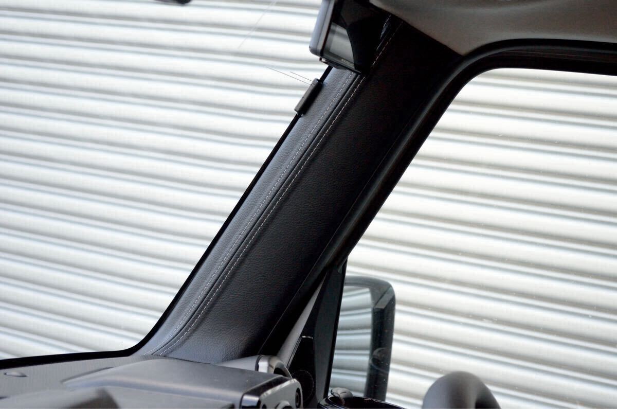 ★ジムニー JB64 JB74　A ピラーパネル　Wステッチ入りレザー調生地★_画像2