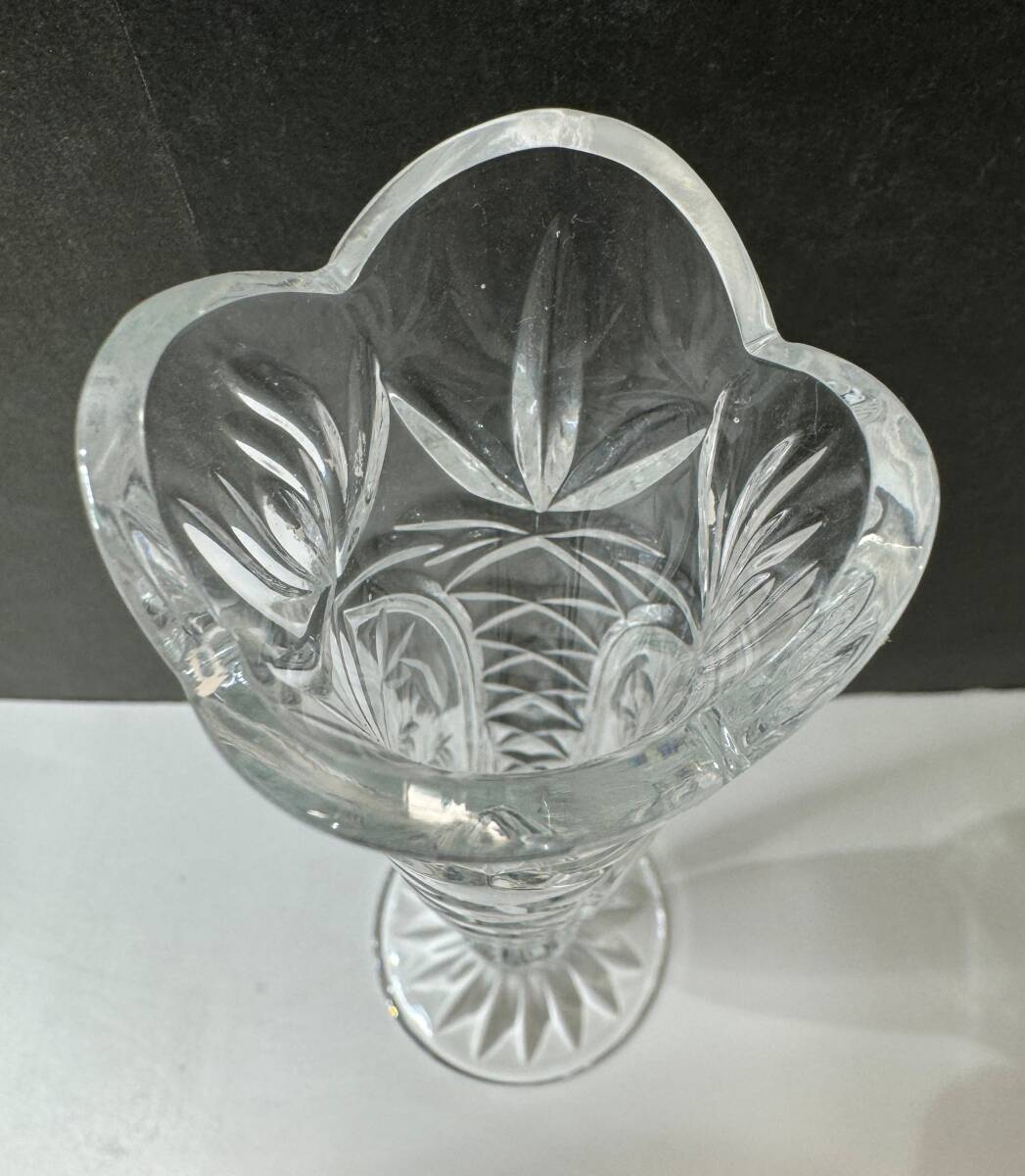 71511■KAMEI GLASS カメイガラス フラワーベース 花瓶 CRYSTAL DONAU クリスタルドナウ 一輪挿し 花器 箱付/おそらく未使用_画像5