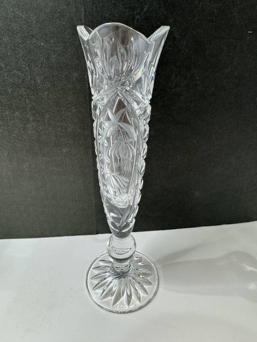 71511■KAMEI GLASS カメイガラス フラワーベース 花瓶 CRYSTAL DONAU クリスタルドナウ 一輪挿し 花器 箱付/おそらく未使用_画像2