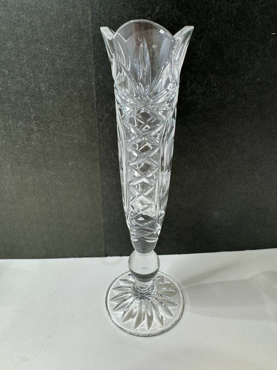 71511■KAMEI GLASS カメイガラス フラワーベース 花瓶 CRYSTAL DONAU クリスタルドナウ 一輪挿し 花器 箱付/おそらく未使用_画像3