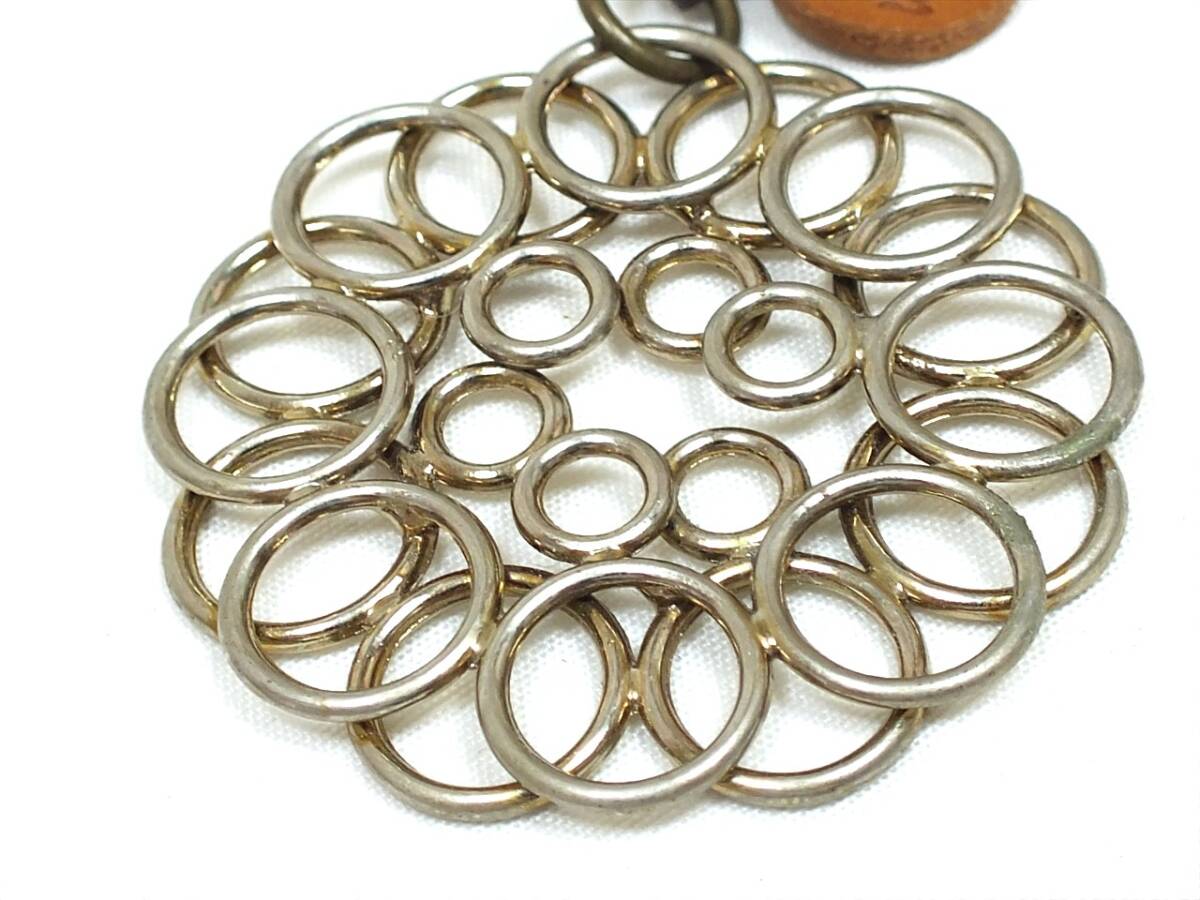 ■h.k.c ホークカンパニー HAWK COMPANY 革ひも ペンダント■重ねリング レザータグ ロゴ入り■アジアン雑貨 エスニック 革紐 ネックレス■_画像5