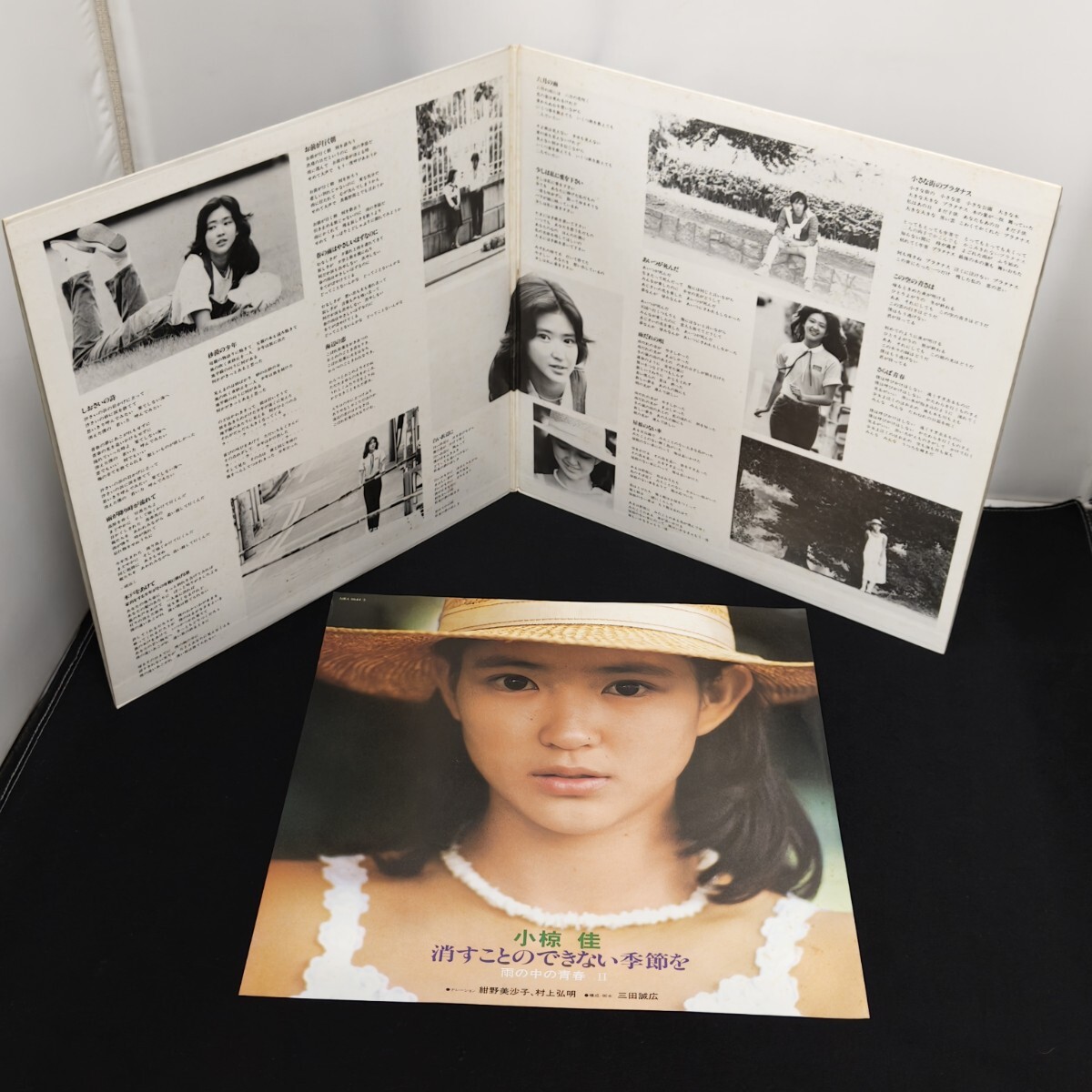 雨の中の青春Ⅱ 消すことのできない季節を 小椋佳 紺野美沙子 2枚組LP (10177_画像3