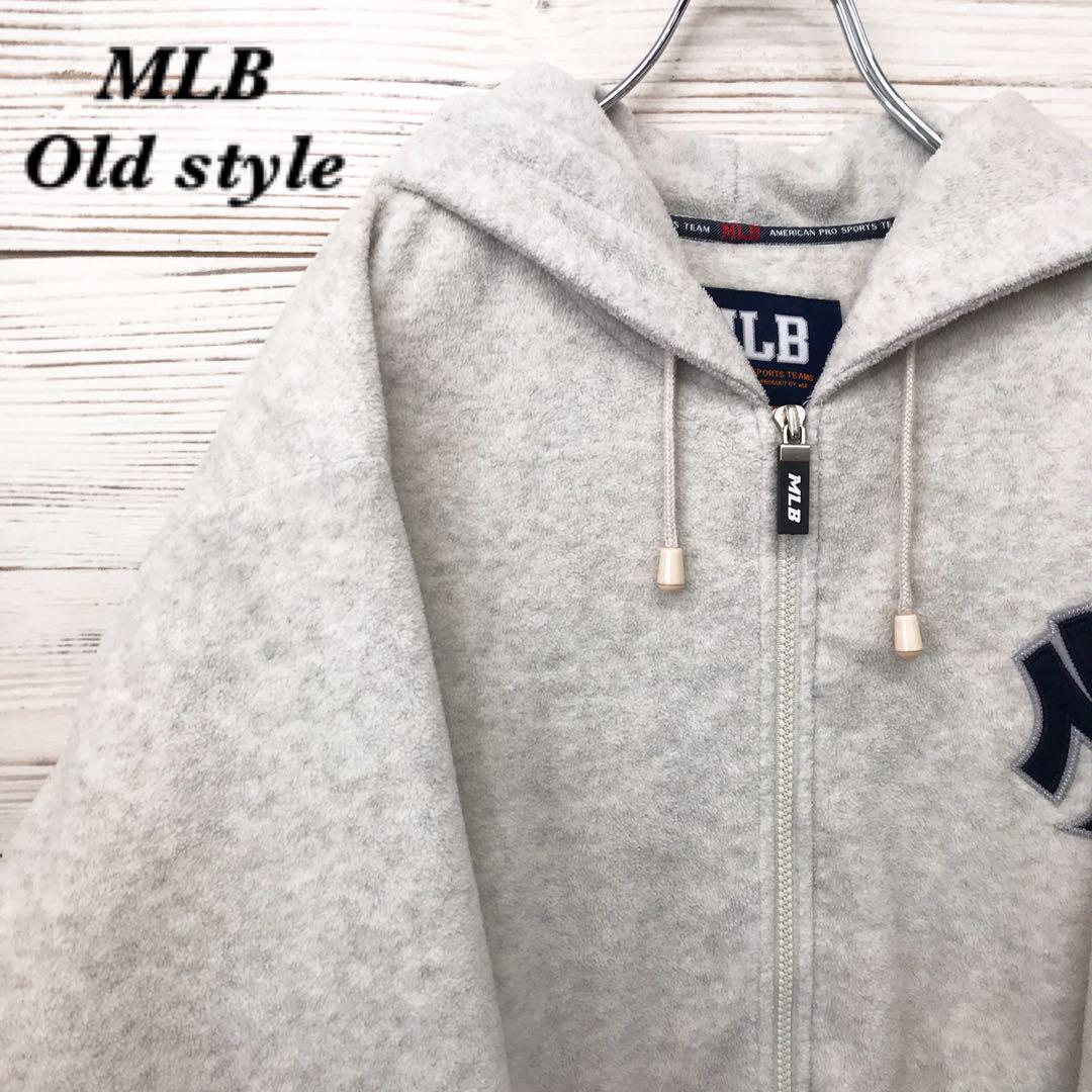 《希少》MLB メジャーリーグベースボール☆パーカー M グレー P792_画像1