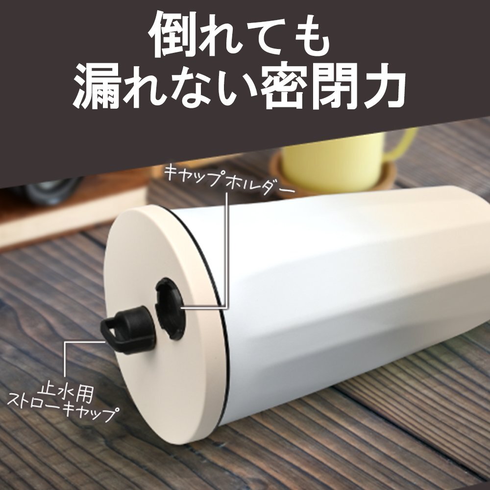 タンブラー ストロー付き 蓋付き こぼれない 550ml 真空斷熱構(gòu)造 ホット アイス 保冷 保溫 コーヒー 飲み物 送料無料- 60N◇ CUUM:グレー
