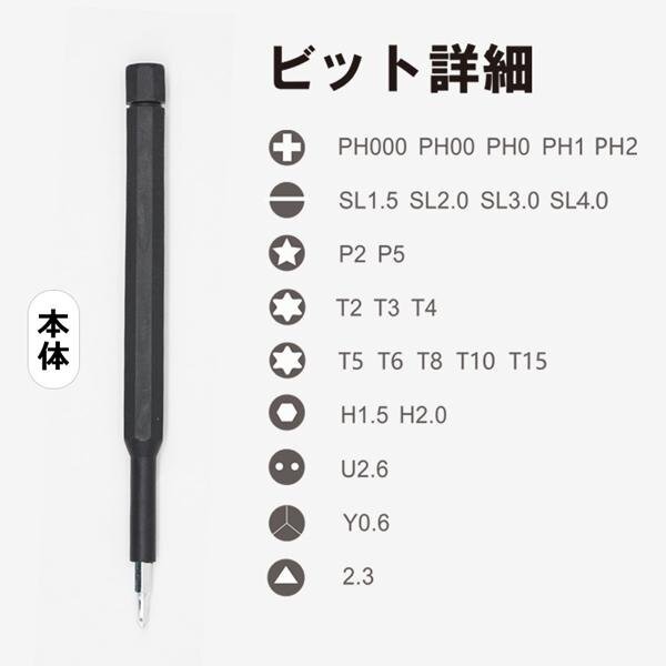 精密ドライバー 24本セット ドライバー パソコン スマホ 携帯 ゲーム機 時計 メガネ 修理 工具 DIY 送料無料 2M◇ 24IN1精密ドライバーLBR_画像5