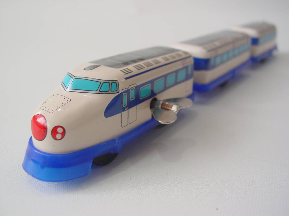 ★未使用 東京プレイシング商会 トープレ 3両連結 ゼンマイでよく走る 超特急 ひかり号 ブリキ 0系新幹線 ヴィンテージ 昭和レトロ_画像2