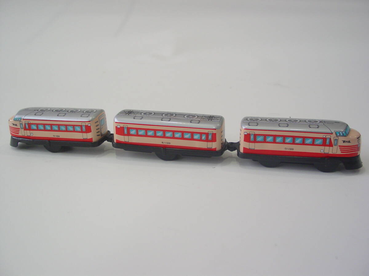 ★未使用 東京プレイシング商会 トープレ 3両連結 ゼンマイ式 L 特急 クハ189 マハ189 ヴィンテージ 昭和レトロ_画像5