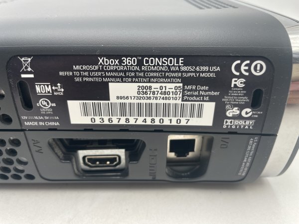 【中古・現状品】通電のみ確認済 Microsoft マイクロソフト Xbox 360 本体 120GB CONSOLE HDD ゲーム 1FA1-S100-10E15_画像9