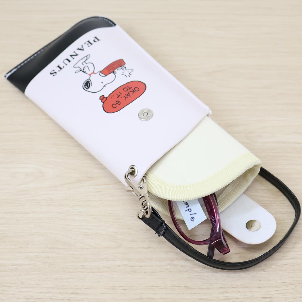 スヌーピー 眼鏡ケース フラットメガネケース OKAY，GO TO IT ピーナッツ カミオジャパン プレゼント キャラクター グ_画像3