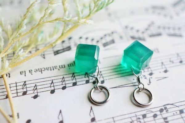 【フープ用チャーム】サージカルステンレス284 グリーンオニキス チャーム 1ペア 金属アレルギー対応金具使用 ピアスチャーム　　　　　_画像8