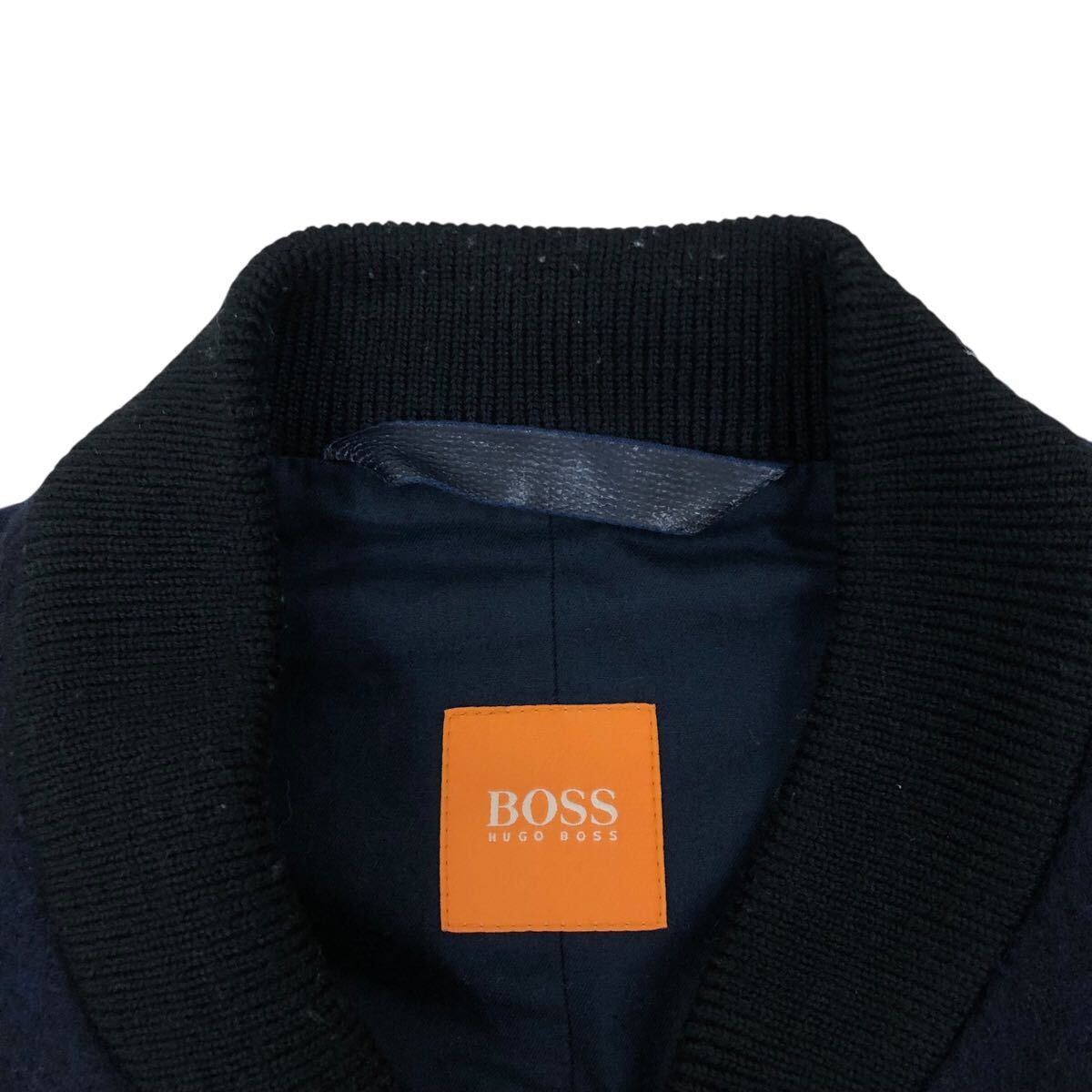 10K342-38 HUGO BOSS ヒューゴボス ブルゾン ジャケット ボタン アウター 袖 長袖 ベスト 2WAY 中綿 スタジャン ネイビー 迷彩 メンズ 50_画像8
