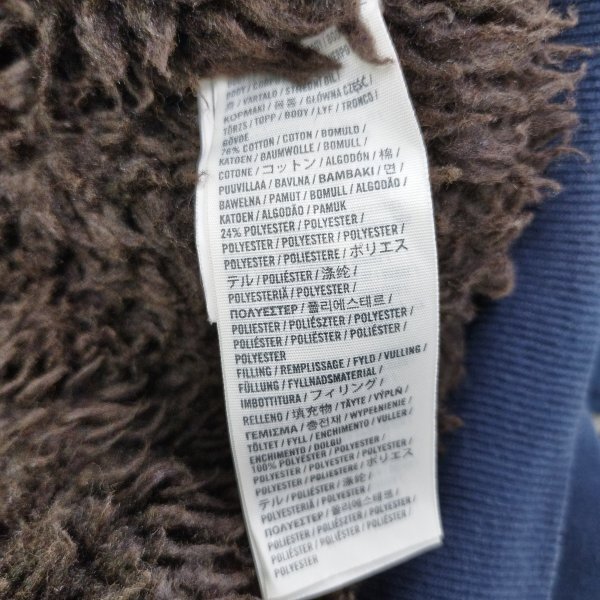 J553 Hollister ホリスター 裏ボア ジャケット ジップアップ スウェット コットン ヴィンテージ加工 ミリタリー メンズ ネイビー サイズ M_画像8