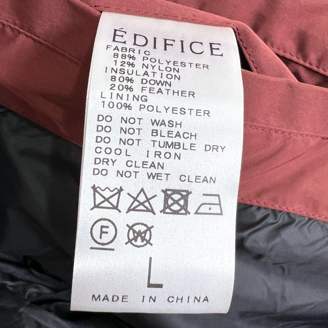 【EDIFICE】エディフィス 赤 レッド ダウンジャケット ジャンパー ブルゾン アウター コート 男性用 メンズ Lサイズ【c006】_画像6