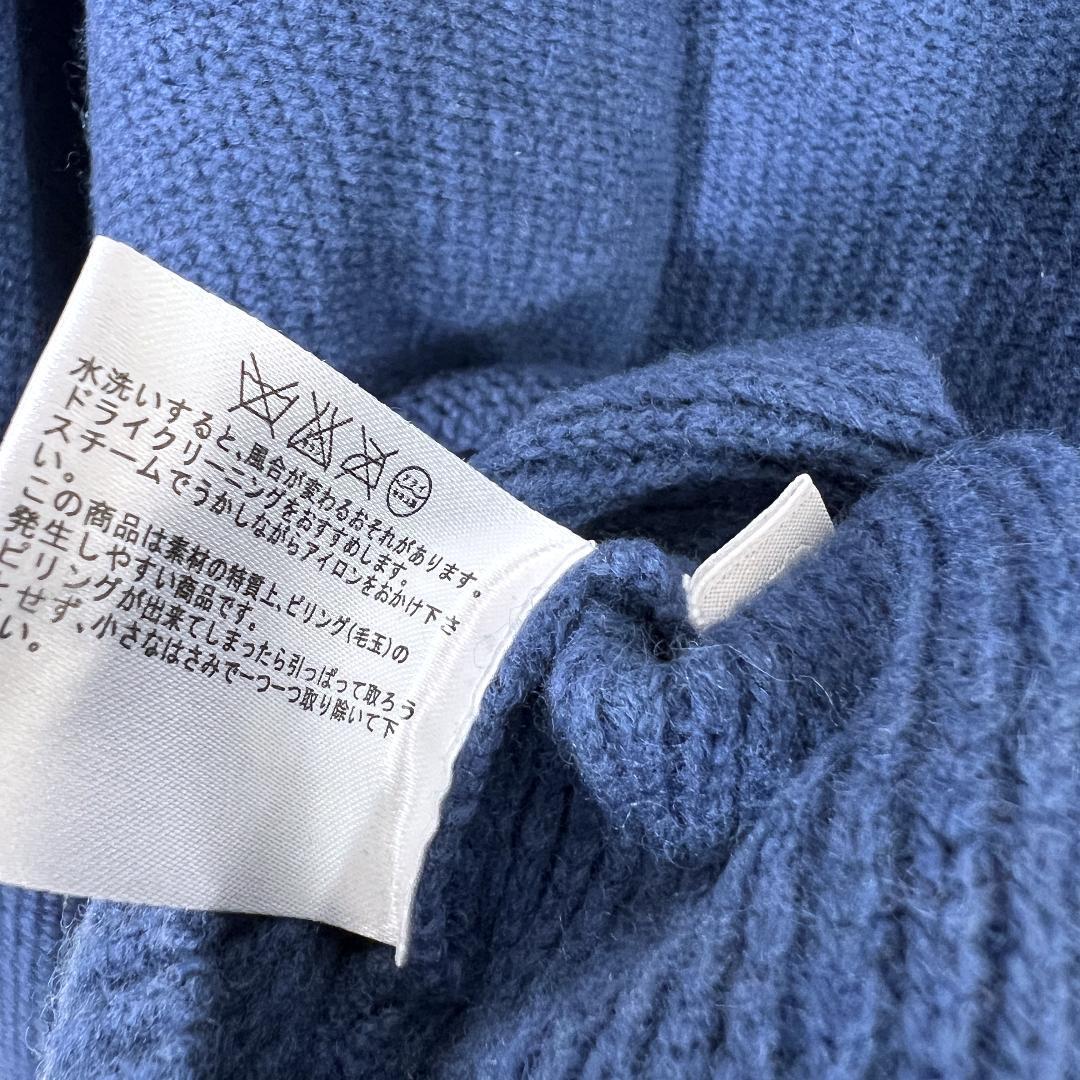 【UNIQLO】ユニクロ 青 ブルー系 長袖 ニット セーター トップス ウール混 プルオーバー 男性用 メンズ XLサイズ【c014】_画像6