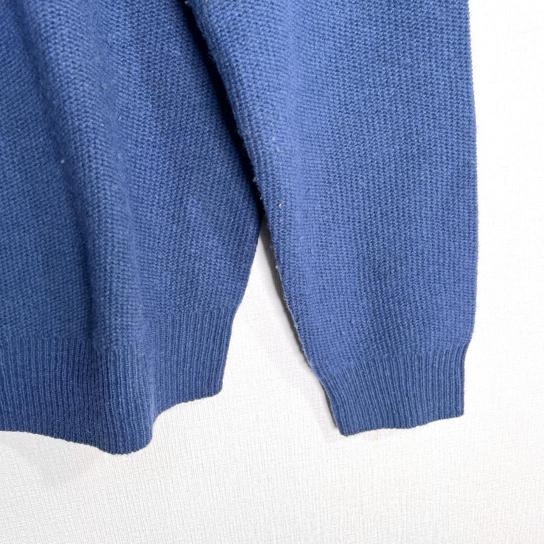 【UNIQLO】ユニクロ 青 ブルー系 長袖 ニット セーター トップス ウール混 プルオーバー 男性用 メンズ XLサイズ【c014】_画像3