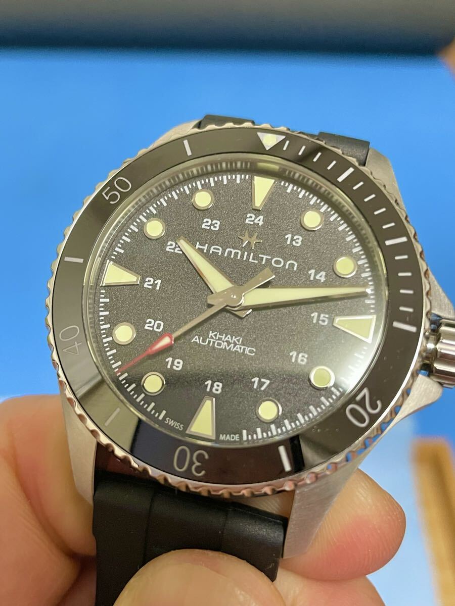 HAMILTON KHAKIカーキ ネイビー スキューバ オートH82515330 自動巻き ブラック文字盤 腕時計_画像1