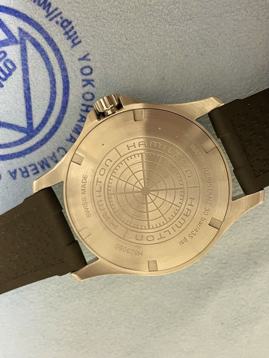 HAMILTON KHAKIカーキ ネイビー スキューバ オートH82515330 自動巻き ブラック文字盤 腕時計_画像6
