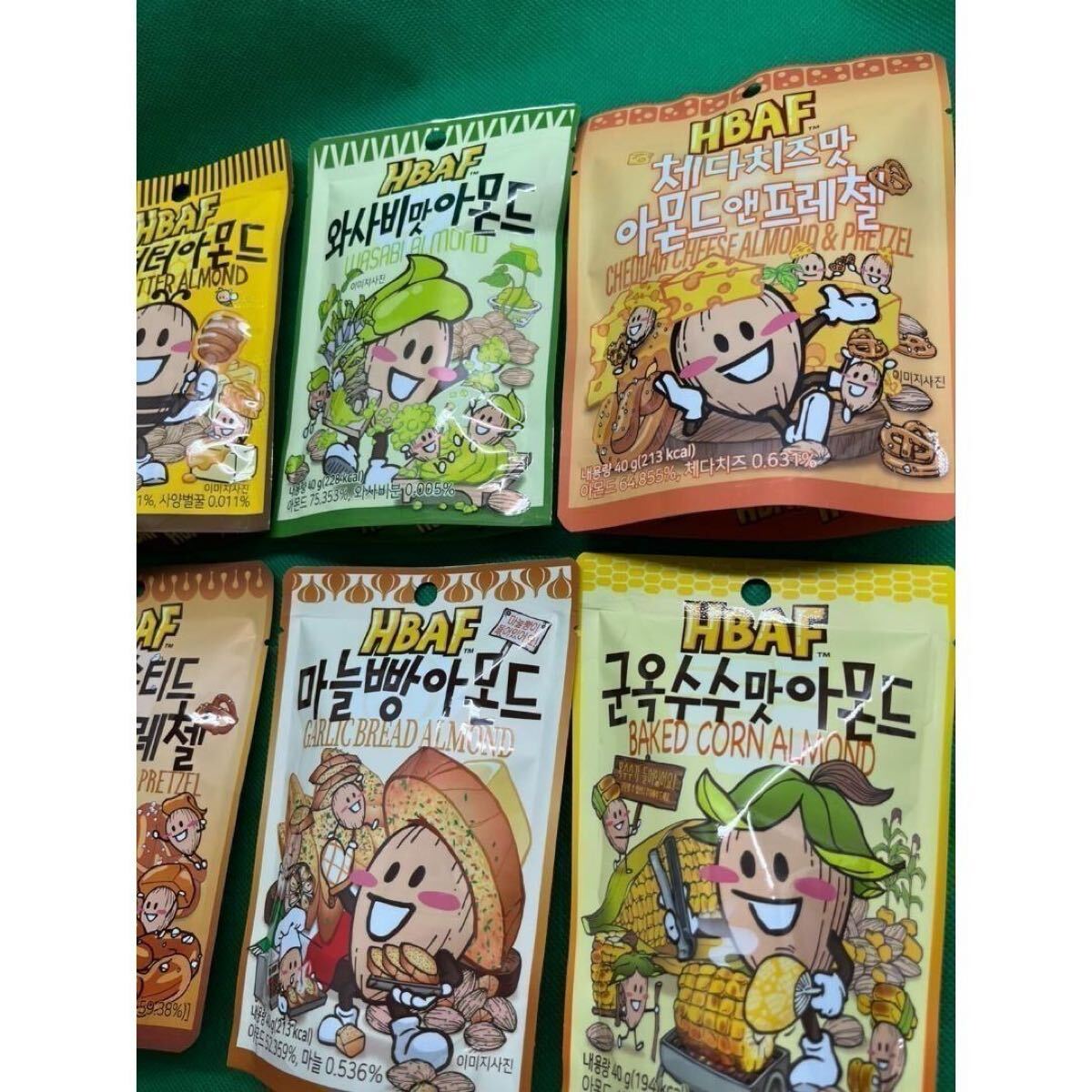 【韓国定番6種食べ比べ】HBAF＊アーモンドスナック＊40gx6種類＊計6袋HBAF ハバフ 韓国お菓子 韓国スイーツ 韓国土産 K-FOOD ASMR_画像3
