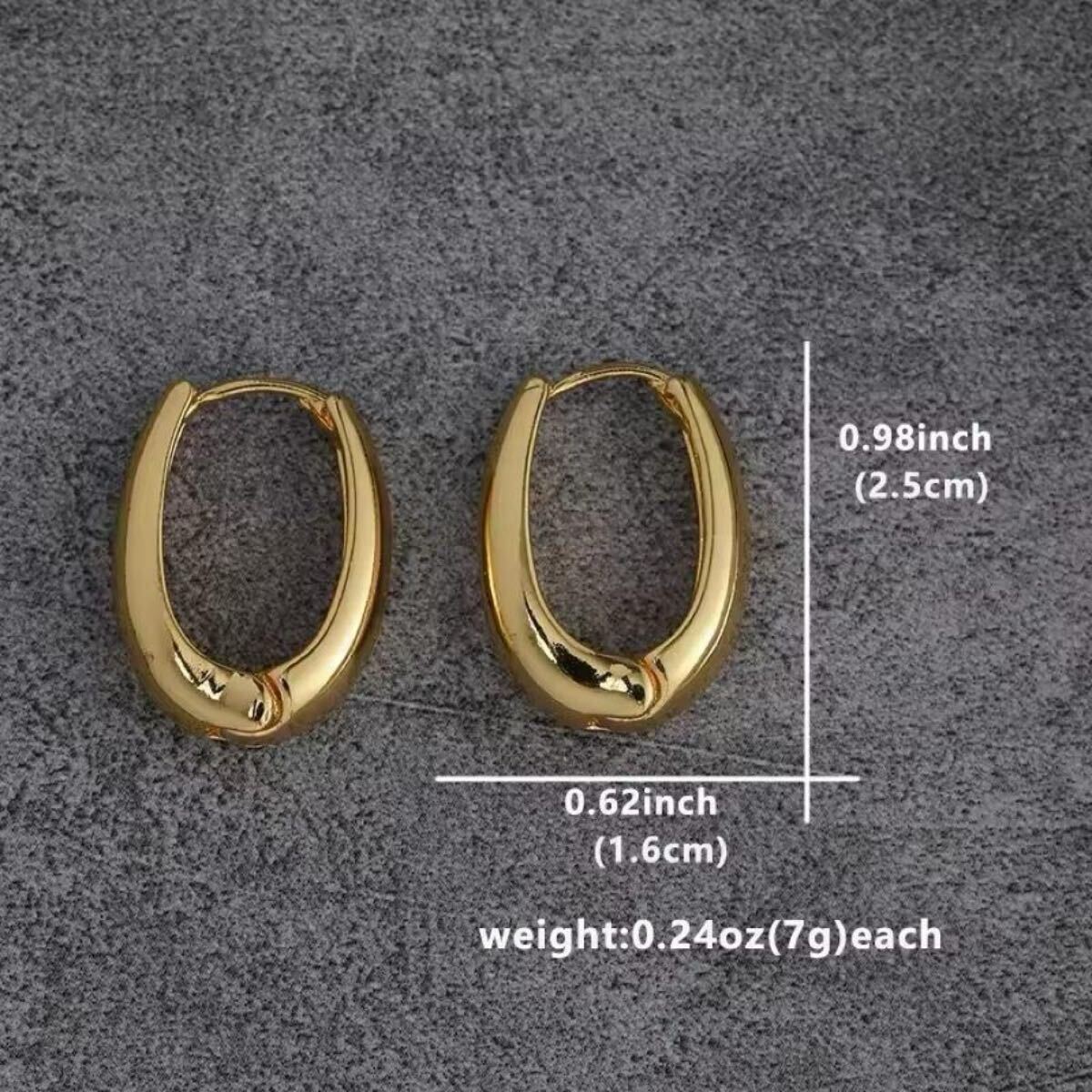 シンプルが良い…♪イエローゴールド*U字型フープピアス_画像2