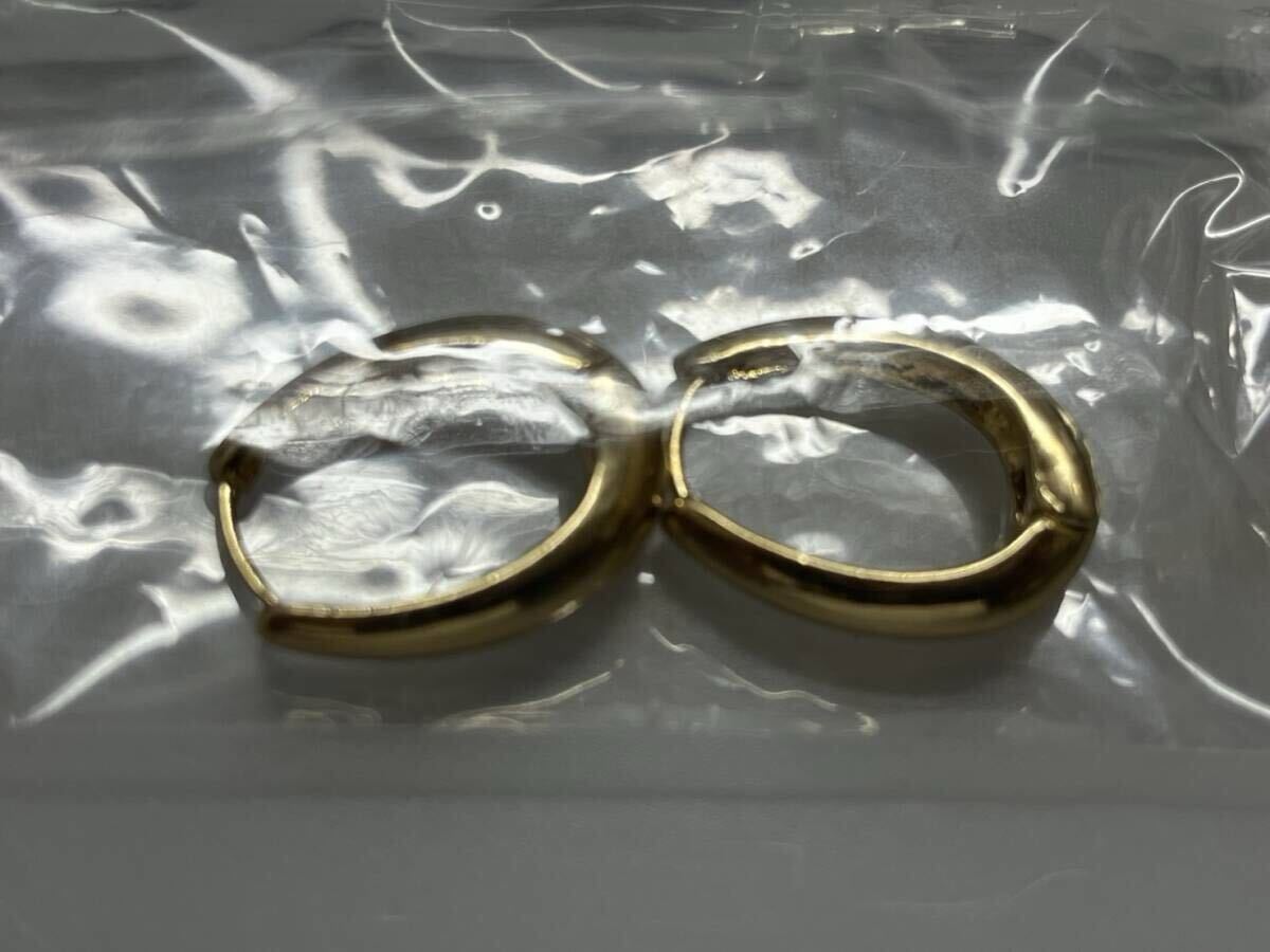 シンプルが良い…♪イエローゴールド*U字型フープピアス_画像10