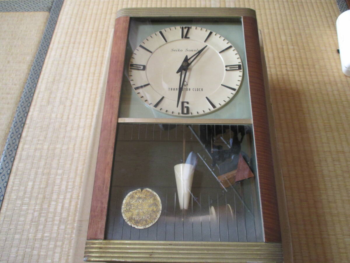 不動　現状　セイコー掛け時計ソノーラ　修理練習用? 　評価不良の方入札不可_画像1