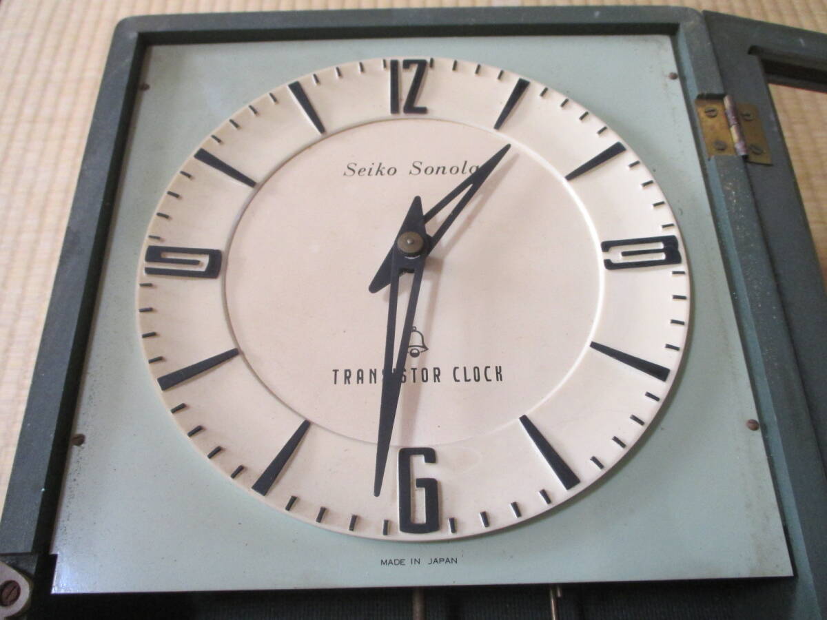 不動　現状　セイコー掛け時計ソノーラ　修理練習用? 　評価不良の方入札不可_画像2