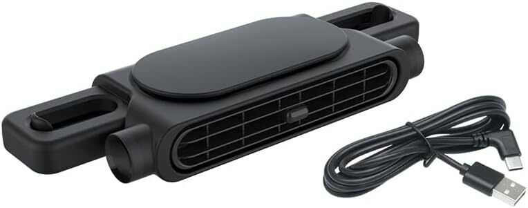 新品 送料無料 メーカー保証有 槌屋ヤック ヘッドレスト ブラック 黒 ネックワイドファン slim DF65 車 車内 ファン 扇風機 送風機_画像1