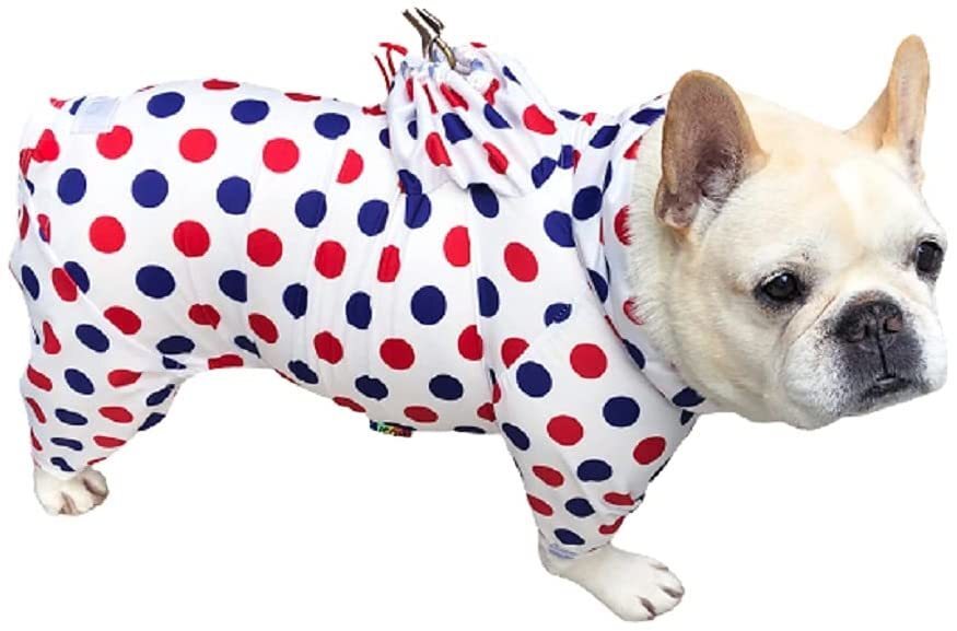 新品 送料無料 定価3278円 犬服 VERY ストレッチフルカバーレインコート 合羽 カッパ 4脚タイプ FB4号 小型犬 ドッグウェア_画像1