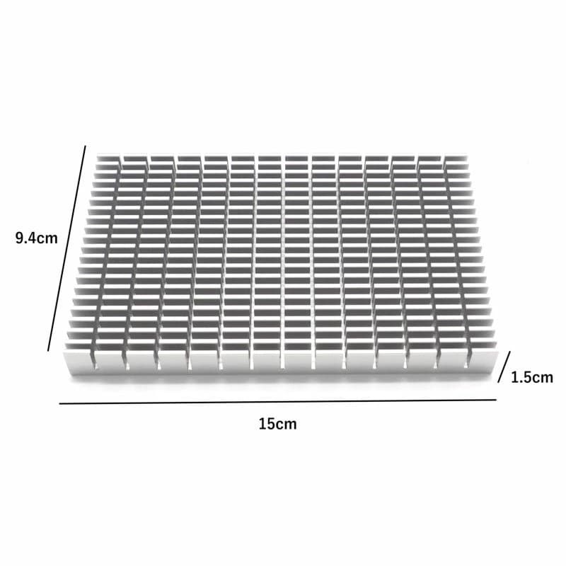 ヒートシンク 150×93×15mm アルミ 放熱板 冷却効率 空冷 フィン シルバー_画像3