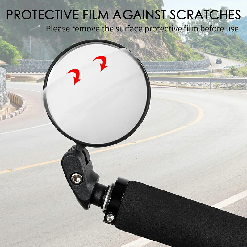 自転車ミラー バックミラー 凸面 360度回転 広視野角 事故防止 取り付け簡単 戸外スポーツバイク用ミラー_画像6