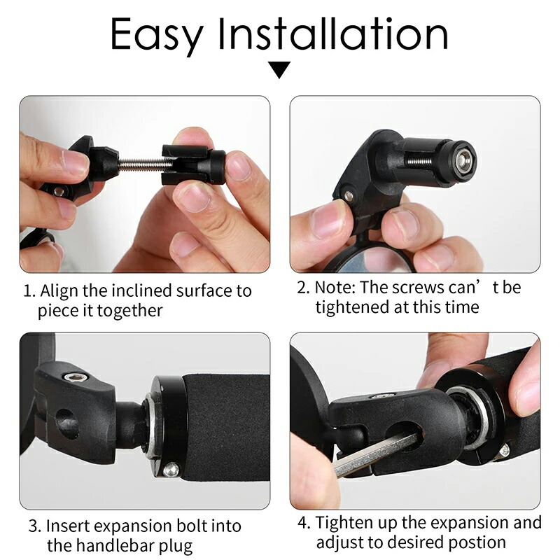 自転車ミラー バックミラー 凸面 360度回転 広視野角 事故防止 取り付け簡単 戸外スポーツバイク用ミラー_画像7