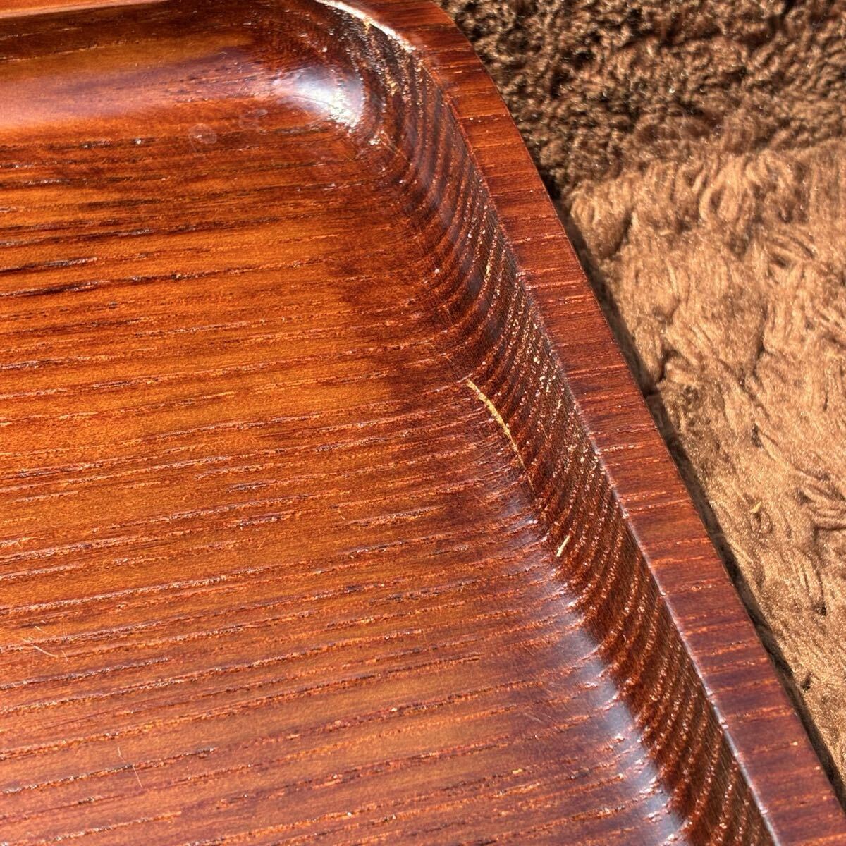 木製 お盆 長方盆 角盆 煎茶盆 煎茶道具 トレー 天然木 盆 木の温もり ビンテージ アンティーク 茶道 和風 日本 お茶_画像3