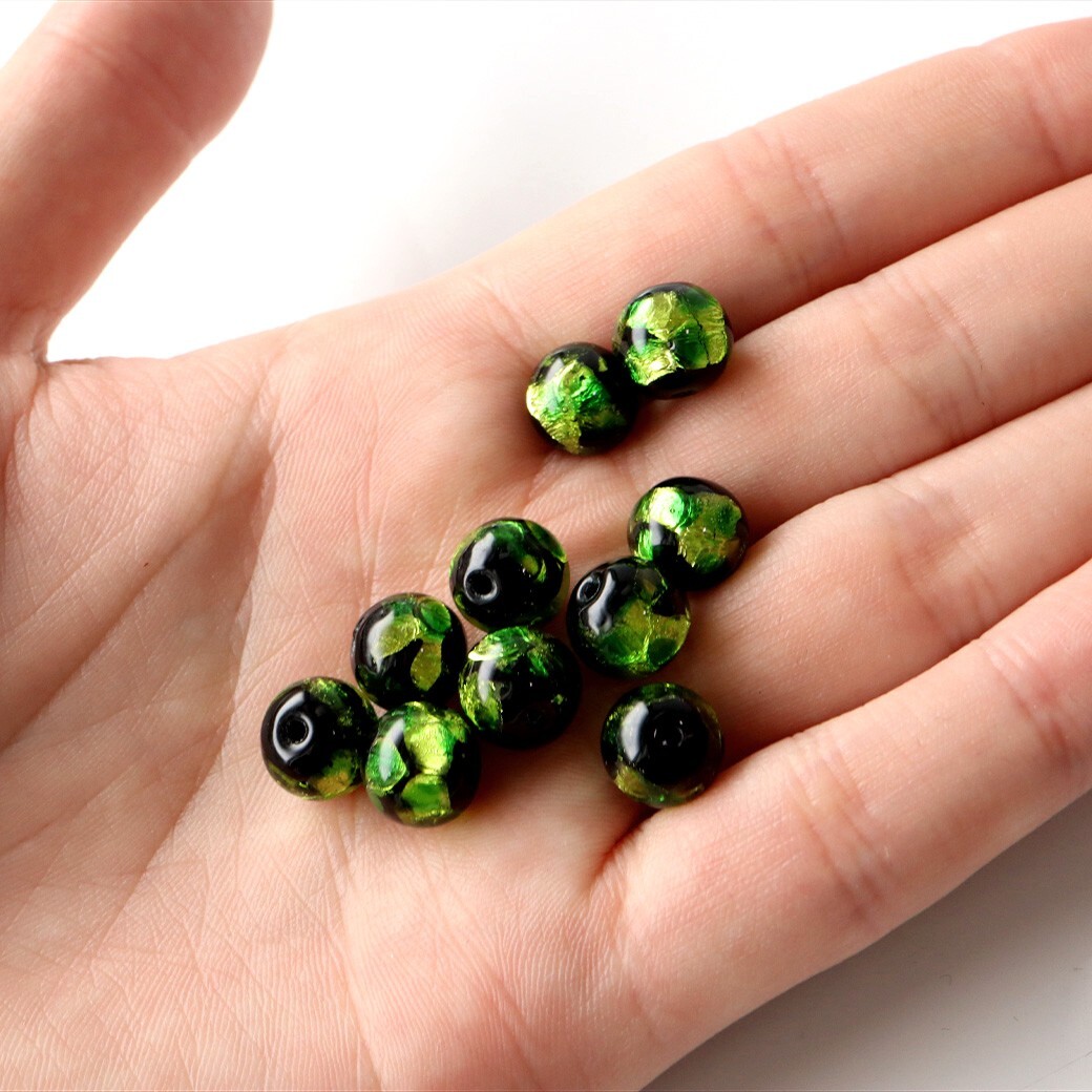 ホタルガラス ライトグリーン 10mm 粒売り 1粒 とんぼ玉 緑色 沖縄 お土産 敬老の日 2025 プレゼント お返し_画像5