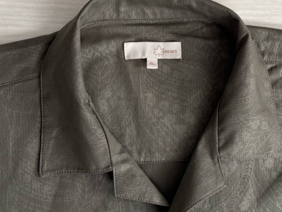 ★ロゴス デイズ LOGOS DAYS 半袖シャツ メンズ4L オリーブ 大きいサイズ★_画像3