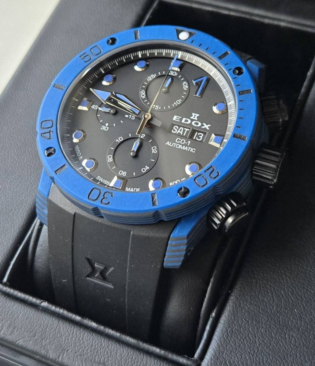 EDOX エドックス クロノオフショア-1 01125-CLNBUN-NINBU カーボン 極美品_画像3