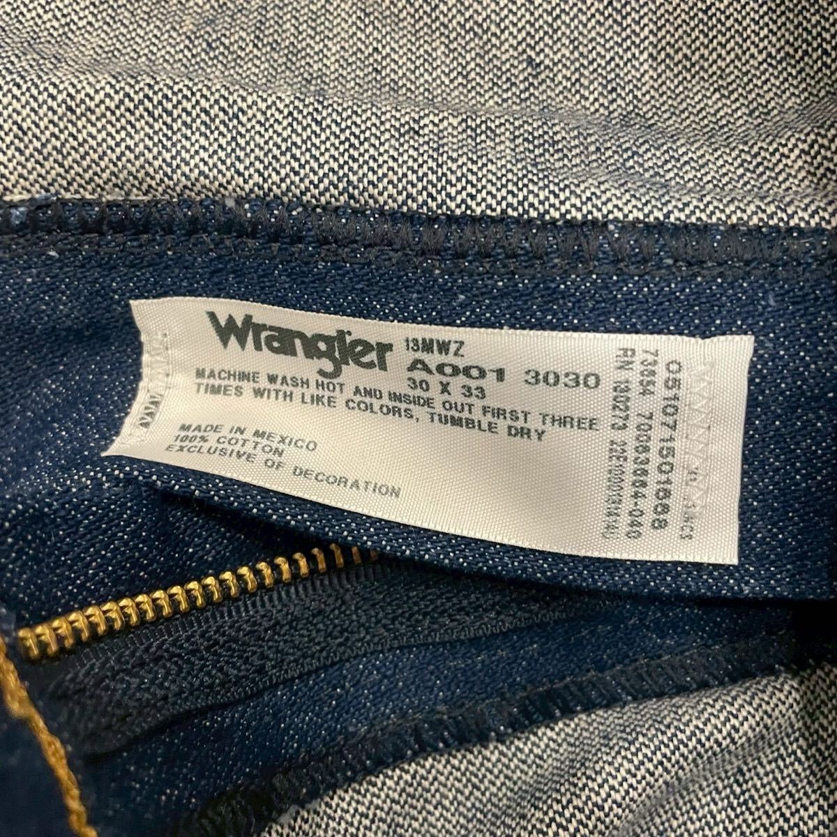 【S6272】 Wrangler ラングラー ストレートパンツ 30インチ ブルー 濃紺 メンズ デニム ジーンズ 最落なし 古着の画像9