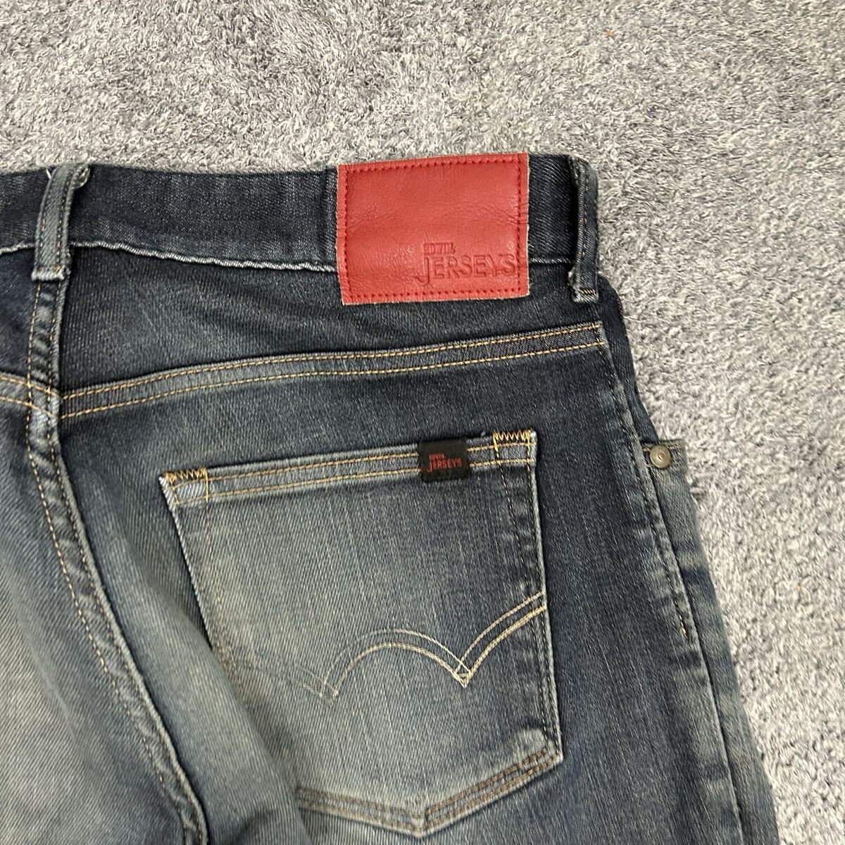 【S6372】 EDWIN JERSEYS エドウィン ジャージーズ ストレートパンツ サイズM ブルー 濃紺 メンズ デニム ジーンズ 最落なし 古着_画像8