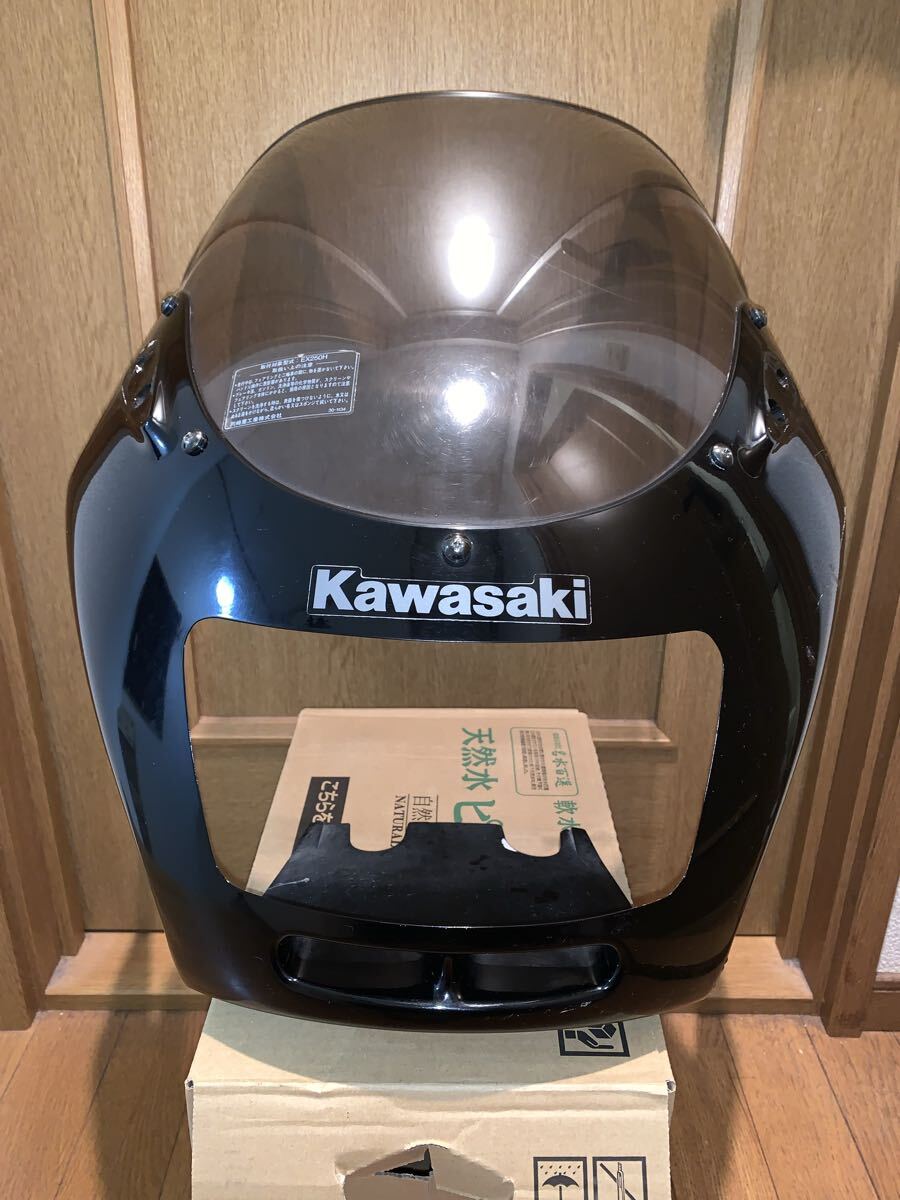 ZZR250 純正アッパーカウル・スクリーン・ウレタン塗料、プラリペア付き_画像2