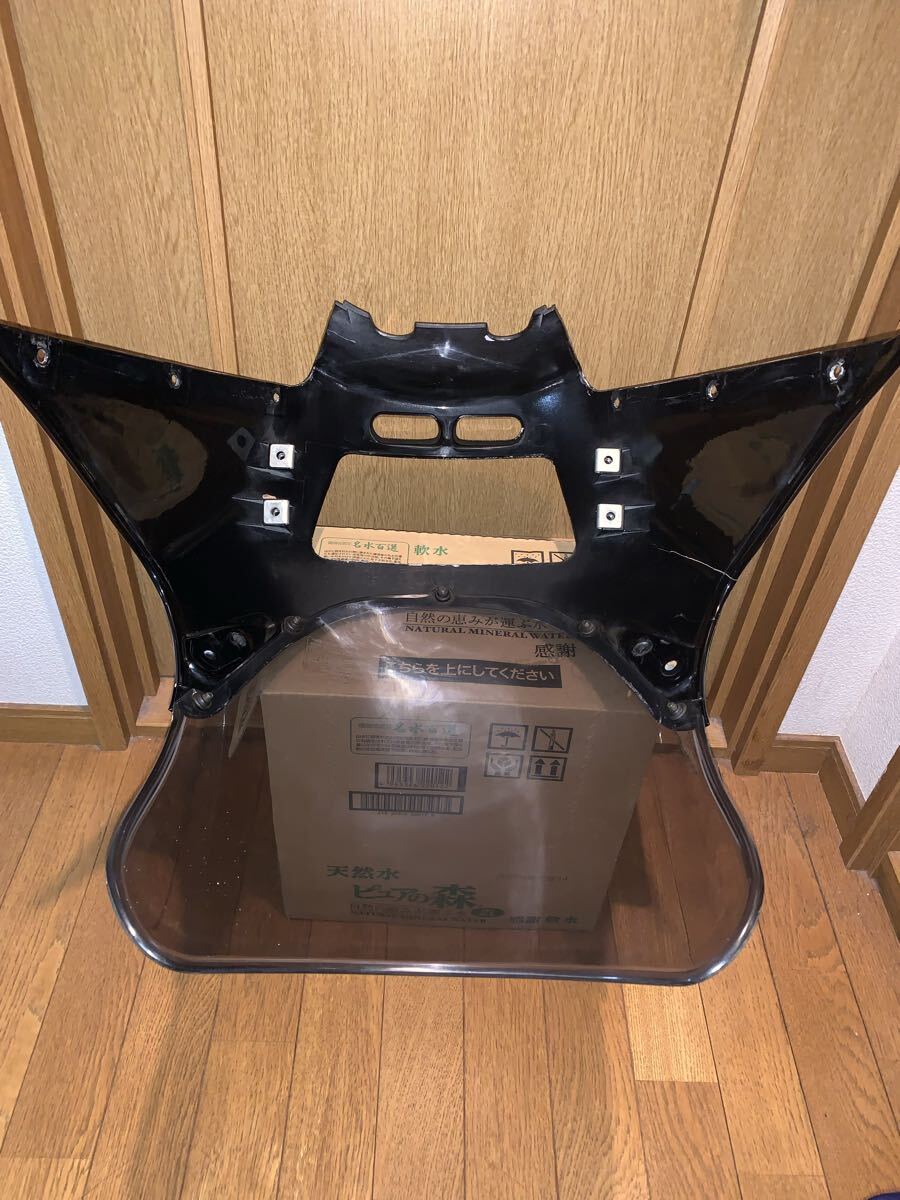 ZZR250 純正アッパーカウル・スクリーン・ウレタン塗料、プラリペア付き_画像5