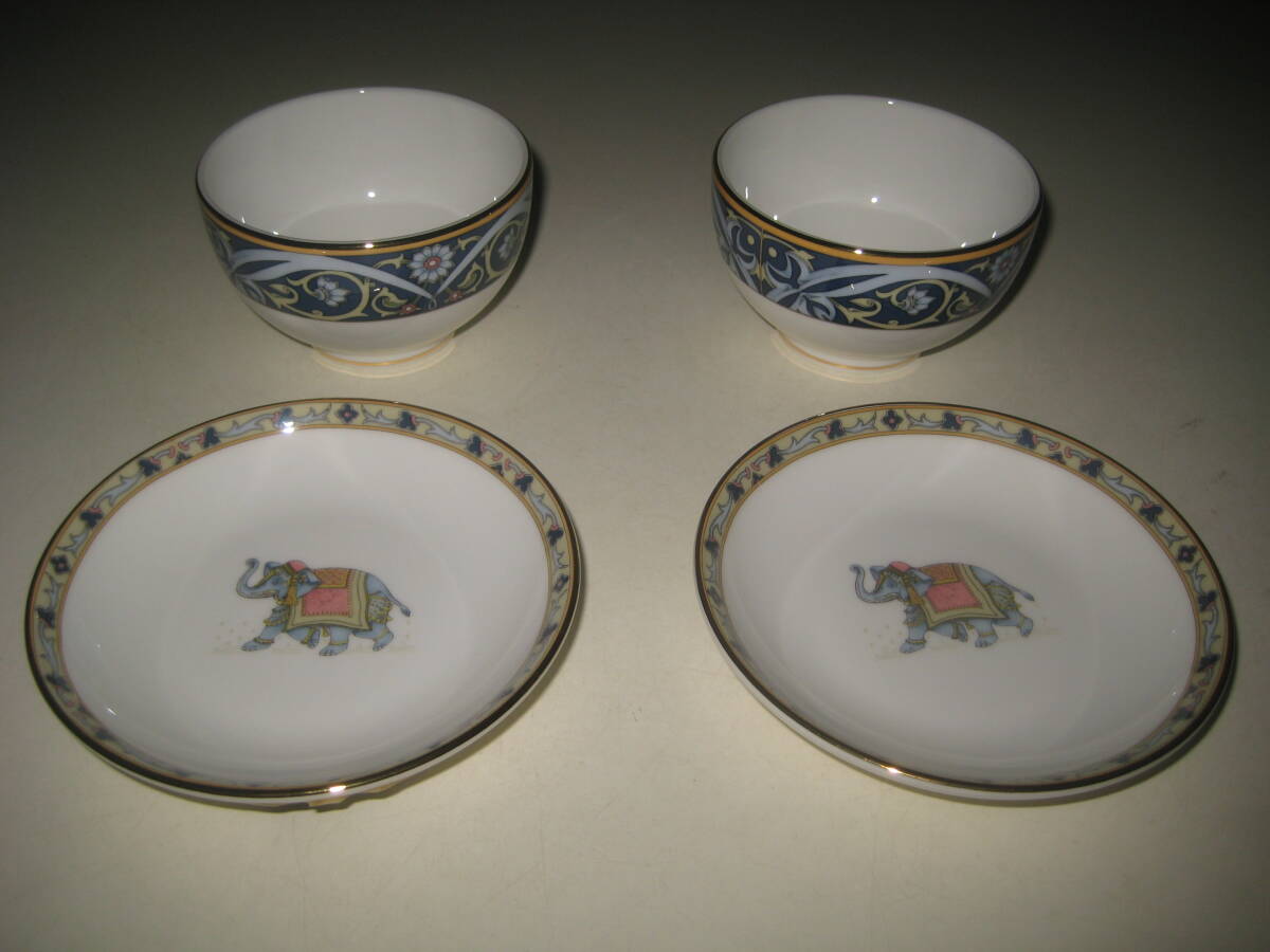 ウェッジウッド ブルーエレファント 湯呑 ジャパニーズ ティー カップ＆ソーサー（プチトレイ）2客セット_画像1